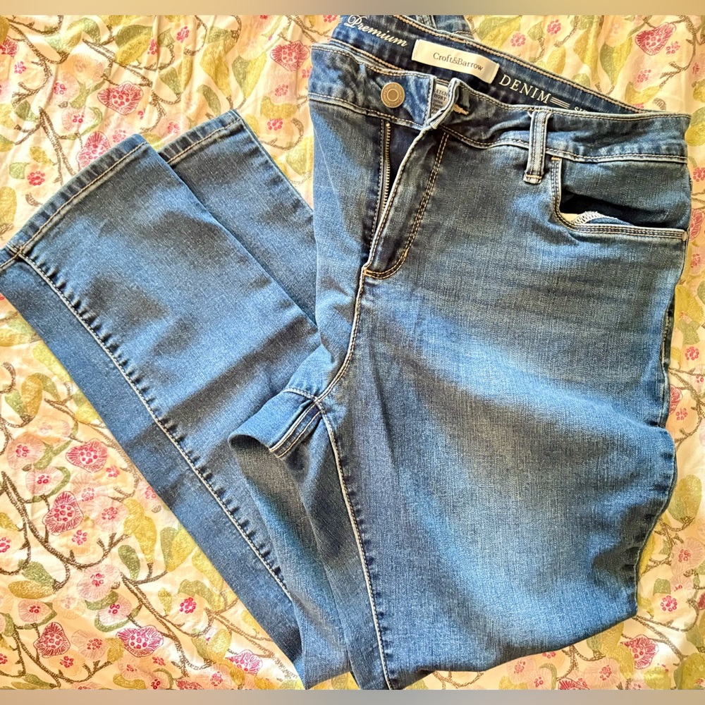 Croft & Barrow Blue Straight Leg Jeans Classic Denim